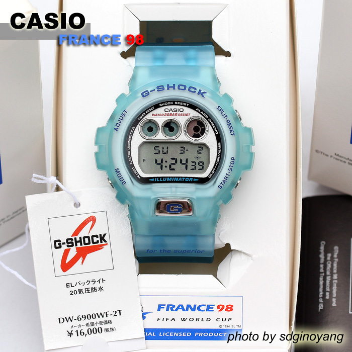 CASIO卡西欧G-SHOCK FRANCE 98 DW-6900WF-2T(98世界杯)全新结束