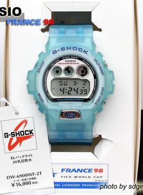 CASIO卡西欧G-SHOCK FRANCE 98 DW-6900WF-2T(98世界杯)全新结束