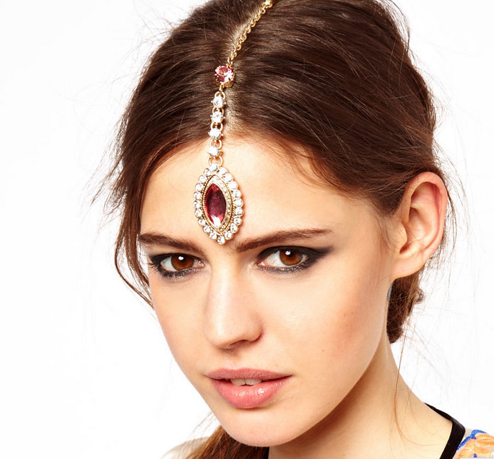 新款 新娘额饰印度额饰眉心坠头饰眉心链女额头链夸张发夹发饰