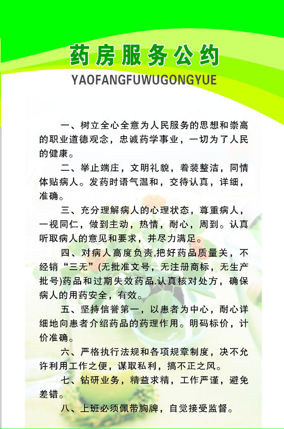 海报印制209海报展板素材(制作)3719药房药店药房服务公约