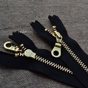 细齿3#亮金闭尾拉链服装袋口领袖口小包布袋高档金属拉锁黑色580