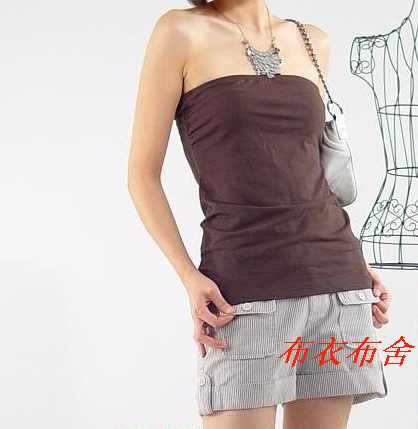 新款女士纯棉加肥加大码裹胸高弹无带背心弹力棉修身内衣量身定做
