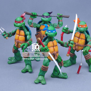 包邮 NECA忍者神龟4款7寸可动人偶玩偶玩具公仔礼物摆件模型实拍