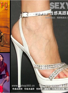 新款热卖15厘米白色镶水钻 亚欧明星演出聚会 新娘礼服凉鞋C131