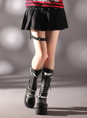 GLP新品摇滚个性朋克短裤女61273裤裙短裤/热裤中腰多穿法直筒裤