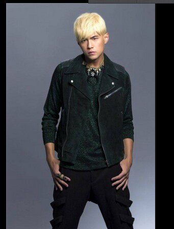 周杰伦同款黑色马甲(黑色牛仔和黑皮拼接)定做