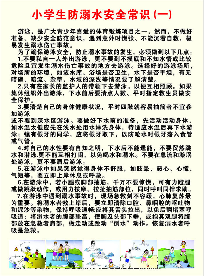 635海报印制海报展板素材521小学生安教育防溺水安全常识一