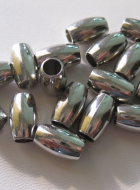 9X15mm大孔圆珠 绳子diy串珠服装帽子鞋子 箱包 家具饰品配件银色