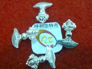 纯银金刚钺刀法器 背云星月菩提手串DIY念珠佛珠配件