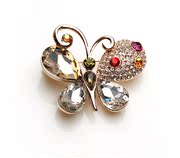 Package mail smiling Korean rhinestones Butterfly pin brooch pin clasp Korea women''s high-end jewelry brooch