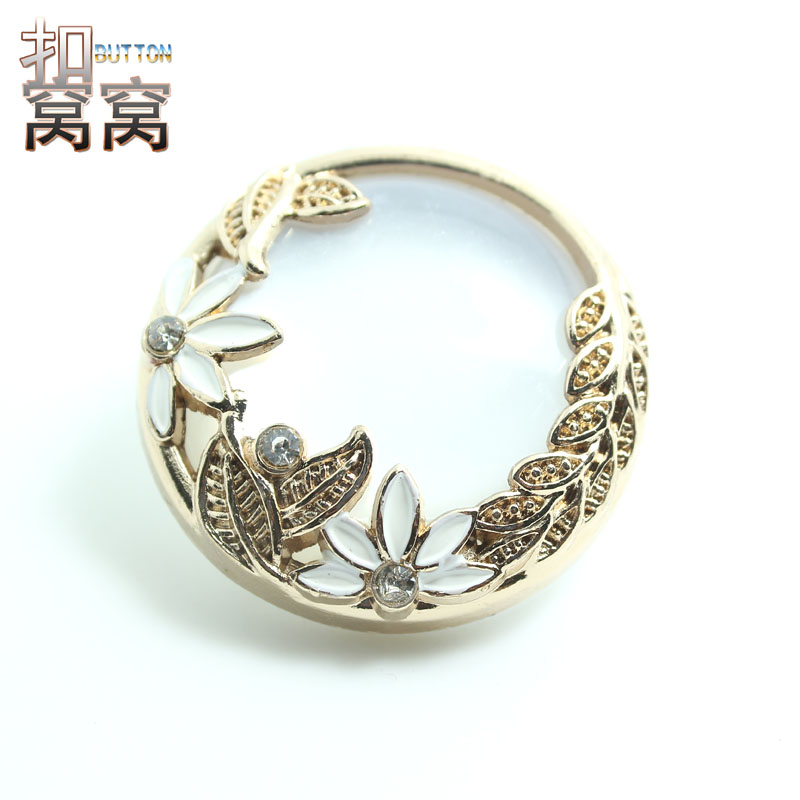 满包邮高档金属古典花环貂皮大衣皮草纽扣DIY扣子 大钮扣黑色咖色