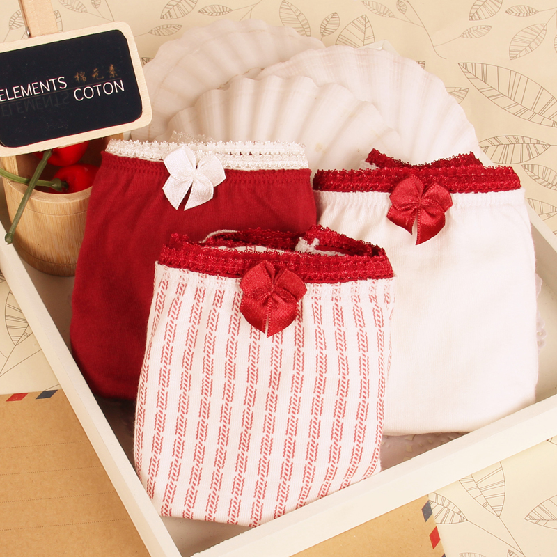 棉元素中低腰大码女士内裤