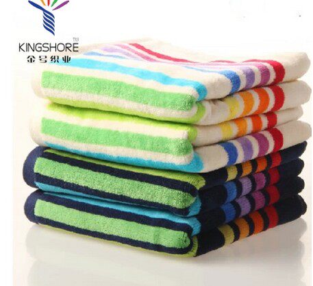 金号毛巾 专柜正品 彩条纯棉面巾提缎割绒 吸水 60*30CM 新品促销