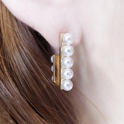 Email Korea fashion high quality faux Pearl Stud Earrings new simple character Joker in Europe and wind