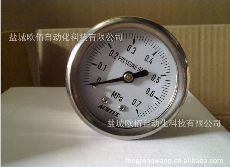 (美国ACUTEK)不锈钢压力表YB-60Z 0;0.7MPa 各种规格压力表定制