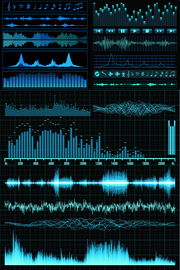 音乐频率声波EPS矢量素材  波段 声频 音波 频率元素 设计素材