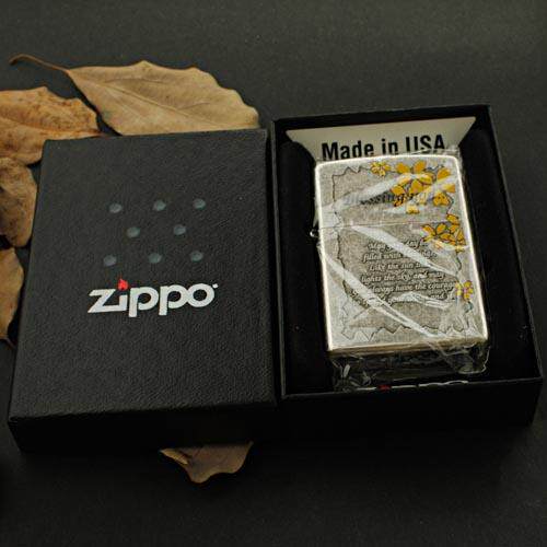 美国原装正品 ZIPPO打火机 芝宝日韩版 古银祝福A 专柜正版限量版