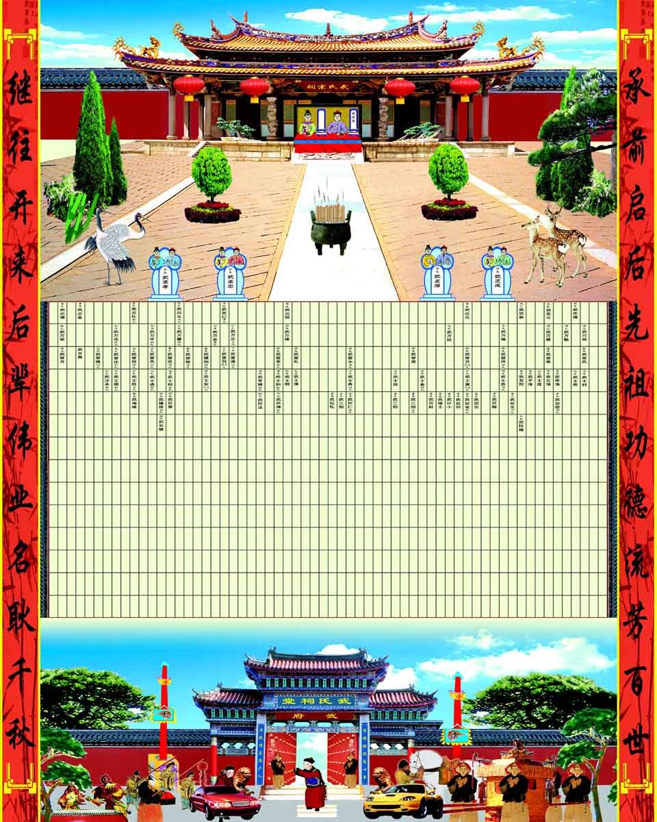 海报印制158素材家谱族谱海报展板挂图挂画3神祗