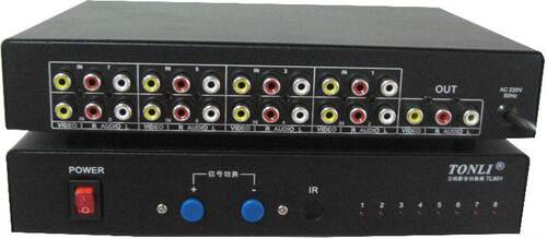 仝丽TL801 八进一出 音视频切换器 带遥控 8进1出AV切换 原装正品