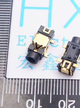 2.5 209 耳机座 5脚贴片 镀金 PJ-209 五脚耳机孔 插座
