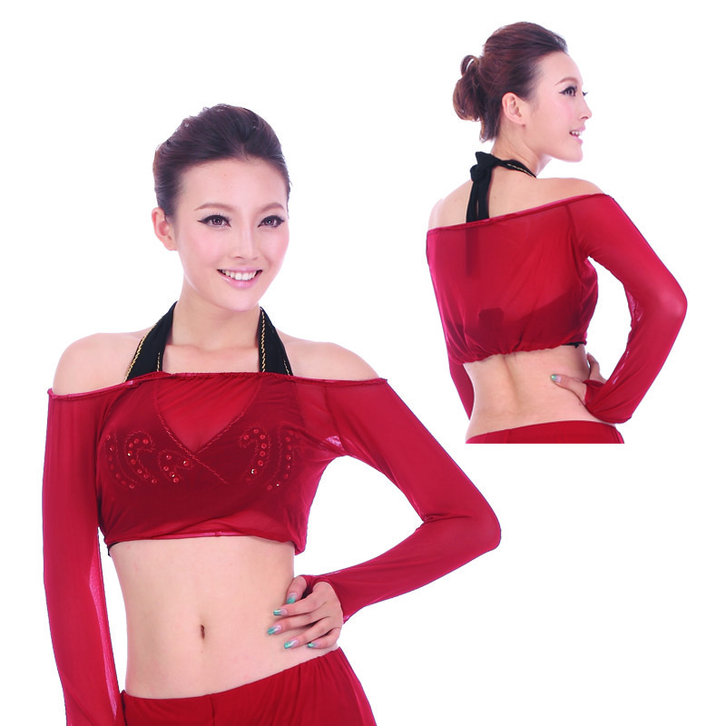 印度舞  肚皮舞服装 舞蹈健身服 肚皮舞上衣S68