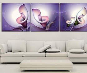 超清晰彩色十字绣重绘图纸/源文件三联 紫色马蹄莲