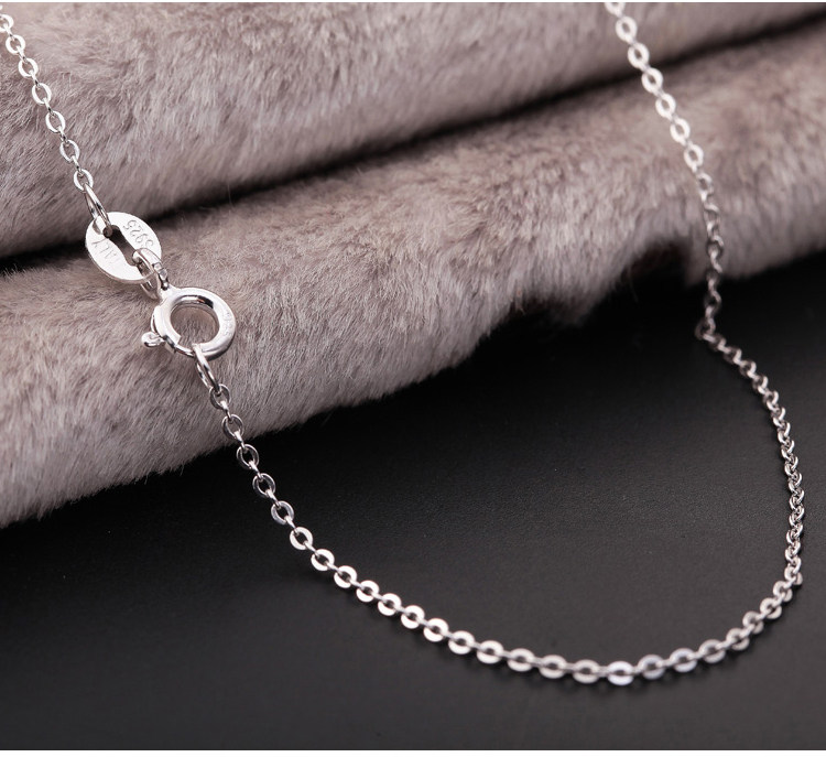 S925 Sterling Silver Platinum O word chain Cross chain Versatile Single-stranded With chain Female models Necklace clavicle Silver ornamentin the Accessories/Fashion Jewelry, Necklace  category - from Buy2taobao.com to provide professional Taobao agent buy service