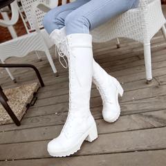 Giày cosplay laced boots đen màu trắng tinh khiết nam giới và phụ nữ ống cao Martin bắt chước vai trò-playing boots