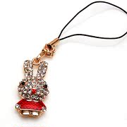 Smiling happy Bunny mobile pendant lovely pendants diamond pendant Korean small pendant 359443