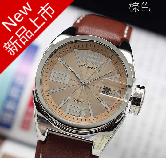 accent酷到没法说的潮人手表 超厚重质感 进口机芯真皮表带watch