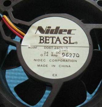 原装 NIDEC D06T-24TS10 6025 DC24V 0.13A 变频器 散热风扇