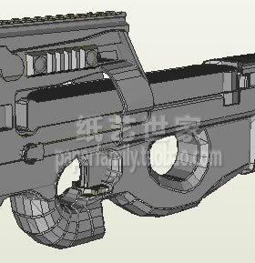 需自己做 70147 比利时P90单兵自卫武器 P90 冲锋枪 3D纸模型 DIY
