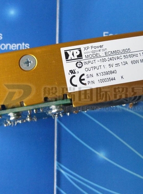 XP POWER 稳压电源 无上盖　60W 5V ECM60US05
