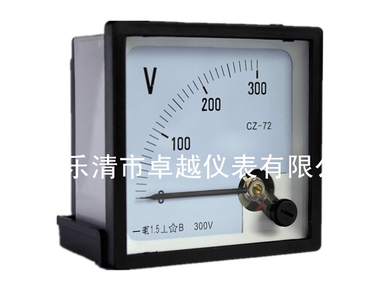 CZ-72 DC300V卓越仪表厉磁直流电压表伏特表按装尺寸68*68