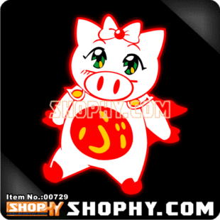 汽车贴纸3M反光贴00729SuperPig飞天少女猪事丁