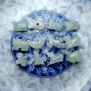 手工diy手链项链串珠材料饰品玉珠子散珠迷你a货翡翠散珠生肖玉马