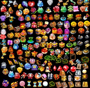 falsh 矢量游戏 宝箱 礼包福袋神灯南瓜宝石留声机钥匙素材源文件