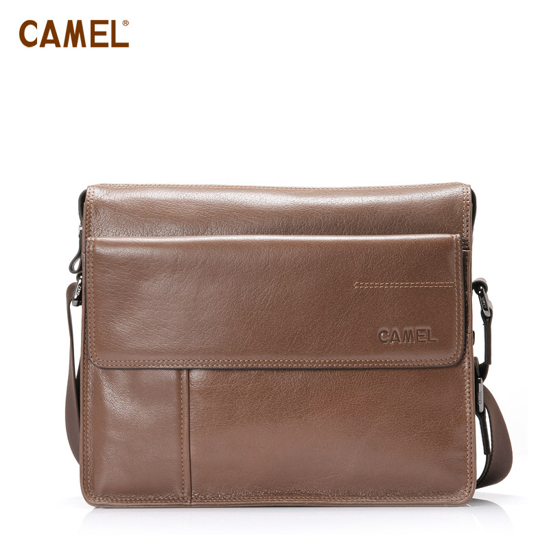 【非卖品】camel骆驼 横款 商务时尚包 牛皮 男士 单肩 斜