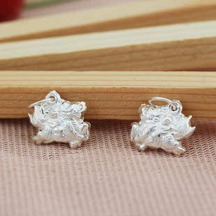 S990纯银幸运祥瑞麒麟 送子长寿 DIY红绳手链项链饰品配件