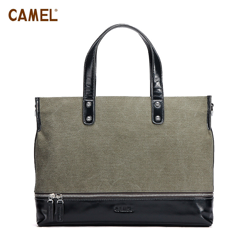 【非卖品】camel骆驼帆布包+牛皮 商务手提潮流包男包 公文M