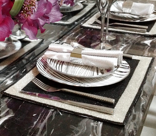 ANN时尚家居配饰品垫手工艺串珠绣全镶长方形隔热西餐垫placemat