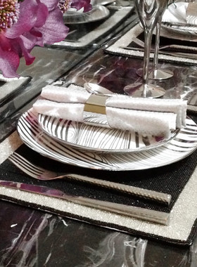ANN时尚家居配饰品垫手工艺串珠绣全镶长方形隔热西餐垫placemat