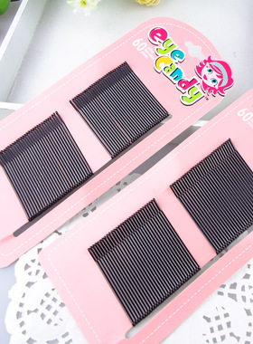 韩版黑色美发工具一字夹 发夹 边夹 钢夹 刘海夹直板夹60个装