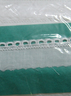 12D特价客供 自然白色 镂空绣高支棉布窄花边2.4cm宽 1.6元1米