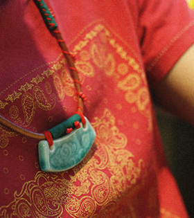 陶瓷饰品祥云毛衣链吊坠包邮