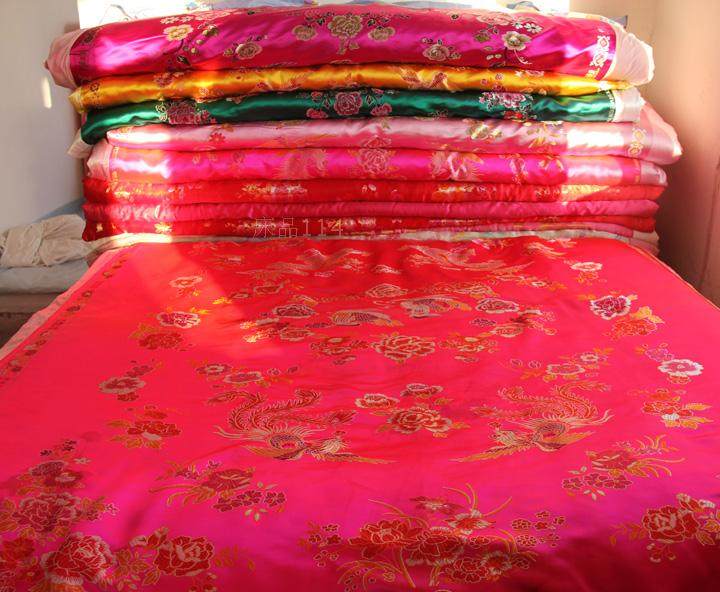 二手锦缎棉被 结婚用过绸缎棉被 闲置婚庆旧棉被老式洞房喜庆婚被
