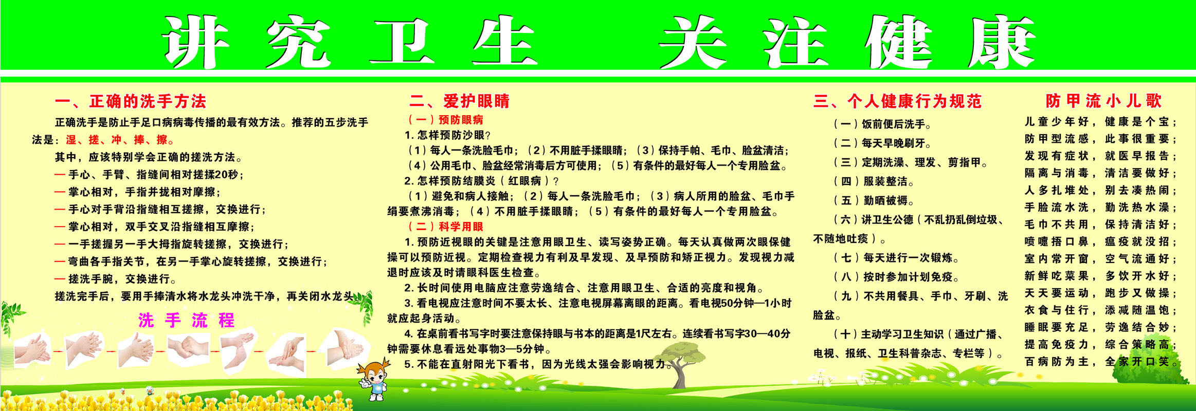 658海报印制展板素材515小学生校园卫生健康宣传栏