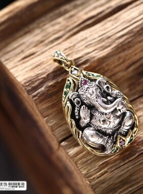 【舞银光◎泰国银饰】925银★多彩 象墫吊坠