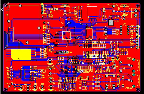 SIM900s模块pcb SIM900S开发STM8S207 RS485 SIM卡 LM2576 HT9270