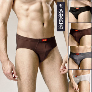 浪莎正品吸汗抗菌莫代尔料木纤维凉爽透气三角内裤男潮5条装包邮